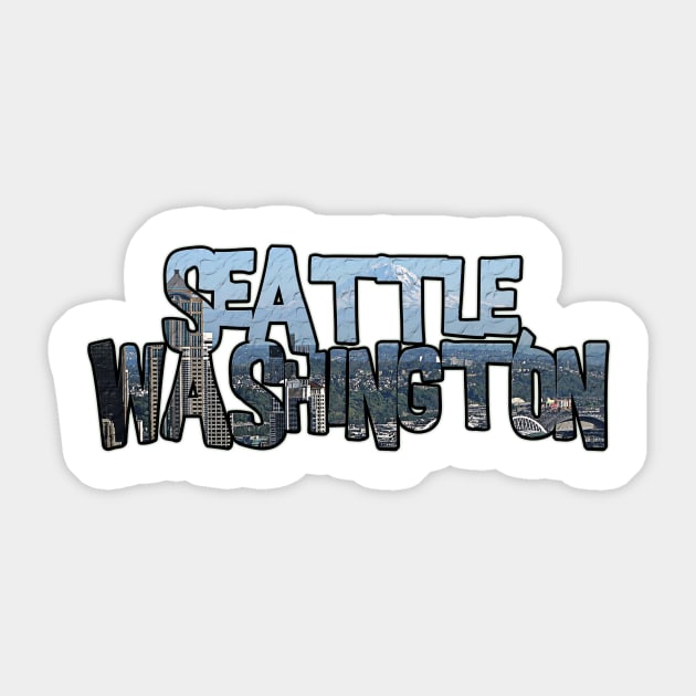 Seattle, Washington (Seattle & Mount Rainier) Sticker by gorff